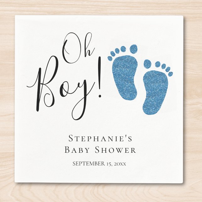 Servilleta De Papel Blue Feet Baby Boy Baby Shower (Subido por el creador)