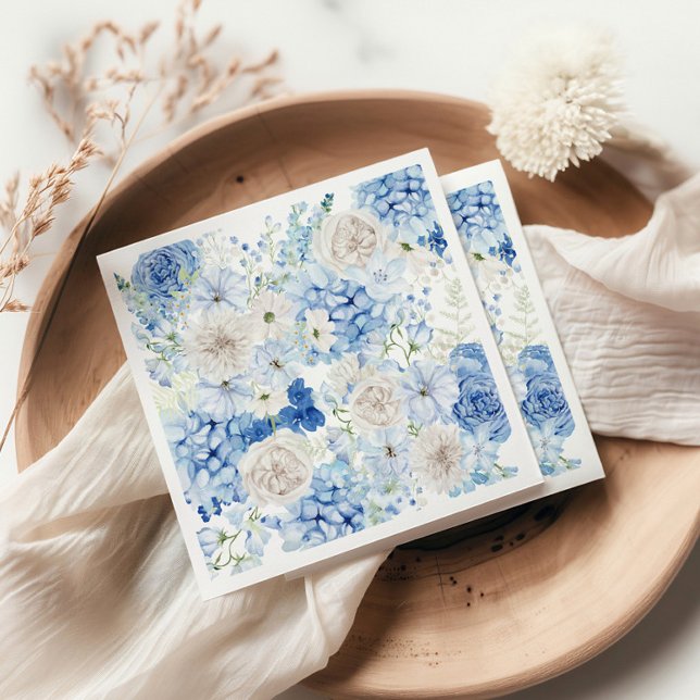 Servilleta De Papel Blue Fllover Print Bridal Shower (Subido por el creador)