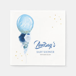 Servilleta De Papel Blue Floral Balloon Garland Baby Shower