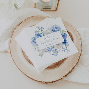 Servilleta De Papel Blue Floral Bridal Shower