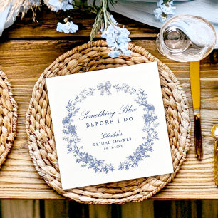 Servilleta De Papel Blue Floral Bridal Shower