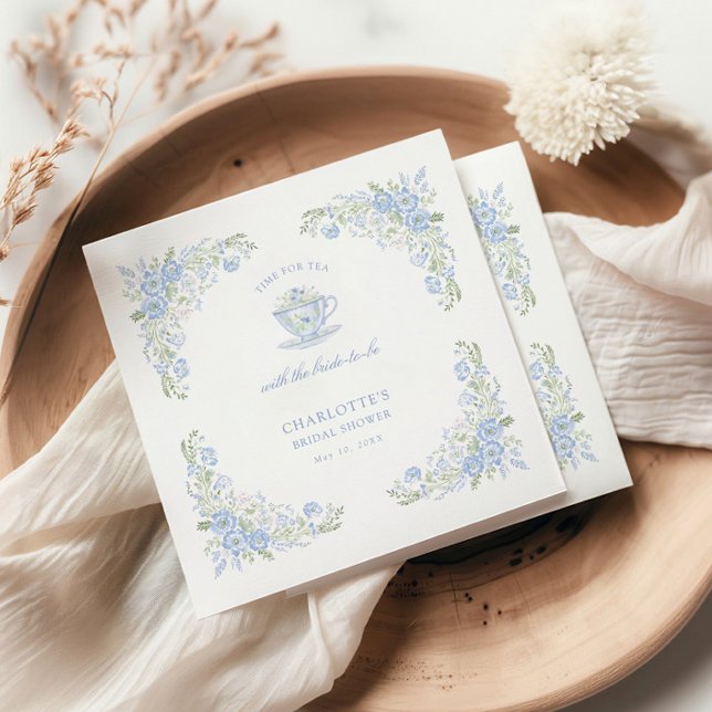 Servilleta De Papel Blue Floral Bridal Tea Party (Subido por el creador)