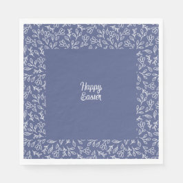 Servilleta De Papel Blue Floral Easter Napkins – Happy Easter 