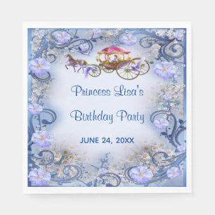 Servilleta De Papel Blue Floral Princess Fairy Tail Birday