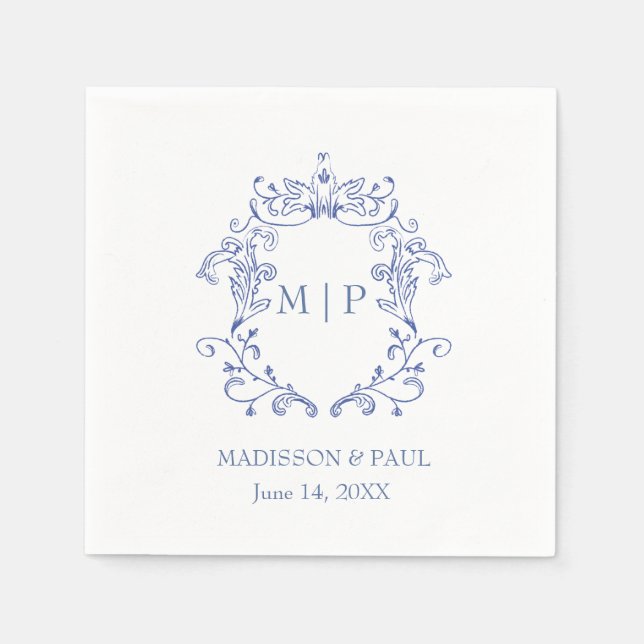 Servilleta De Papel Blue French Vintage Victorian (Anverso)