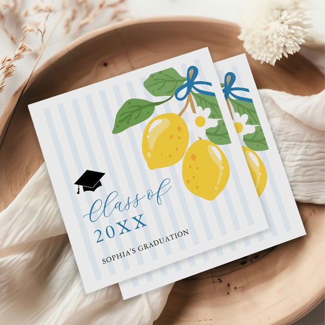 Servilleta De Papel Blue Freshly Lemon Citrus Graduation Party (Subido por el creador)