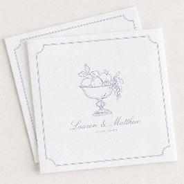 Servilleta De Papel Blue Fruit Bowl Frame Wedding Napkins