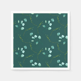 Servilleta De Papel Blue Garden Watercolor Stems Boda