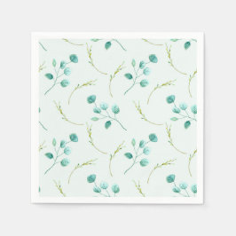 Servilleta De Papel Blue Garden Watercolor Stems Boda
