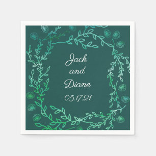 Servilleta De Papel Blue Garden Watercolor Stems Boda Paper