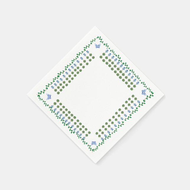 Servilleta De Papel Blue Ginger Jars Jar Topiary Vine (Borde)