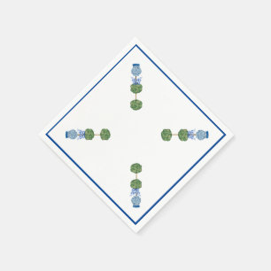 Servilleta De Papel Blue Ginger Jars Jar Topiary Vine