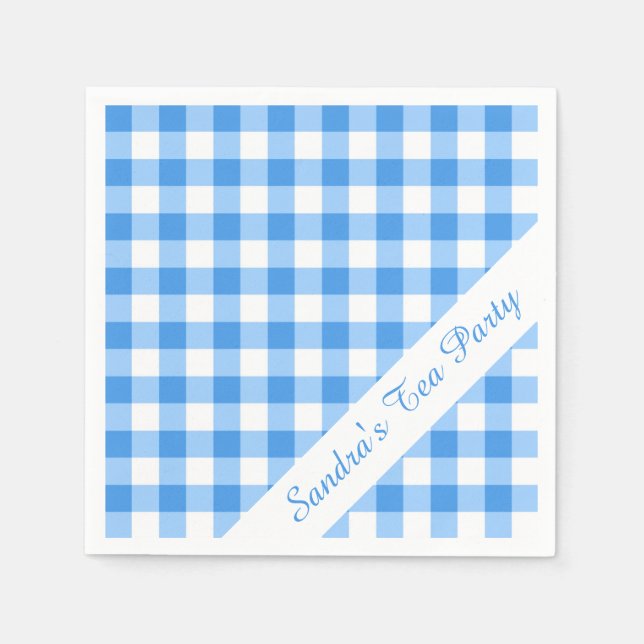 Servilleta De Papel Blue Gingham (Anverso)