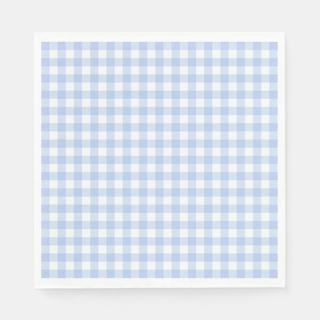 Servilleta De Papel Blue Gingham Coquette Bow Party Dessert (Anverso)