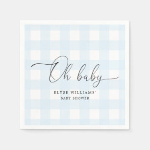 Servilleta De Papel Blue Gingham Oh Baby Paper Napkin