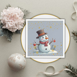 Servilleta De Papel Blue & Gold Little Snowflakes Baby Shower