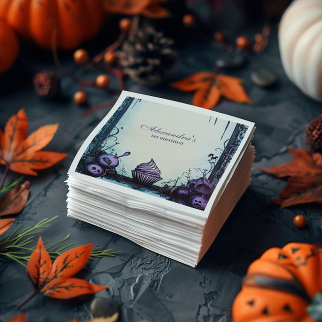 Servilleta De Papel Blue Gothic Spooky ONE Cumpleaños (Subido por el creador)