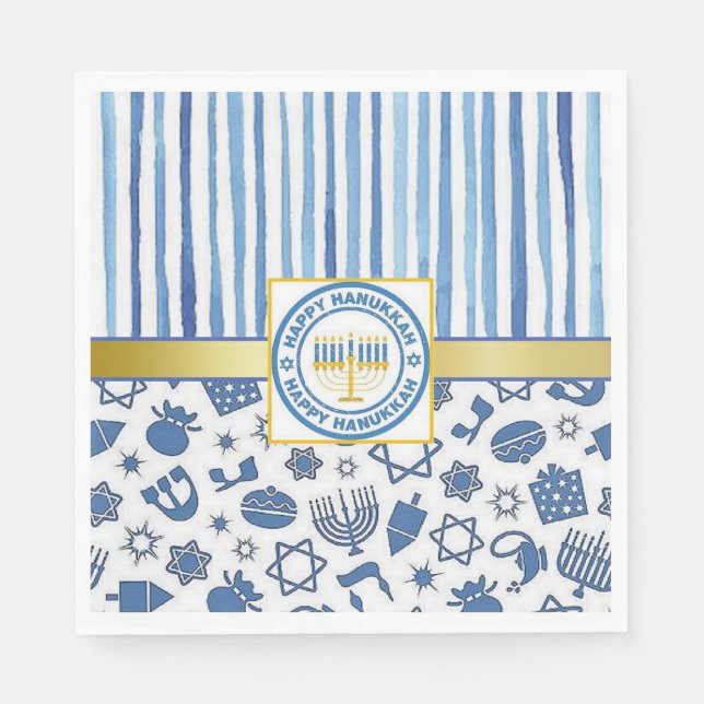Servilleta De Papel Blue Hanukkah (Anverso)