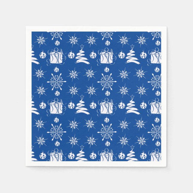 Servilleta De Papel Blue Happy xmas glitter luxe background (Anverso)