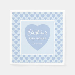 Servilleta De Papel Blue Hearts Baby Shower 