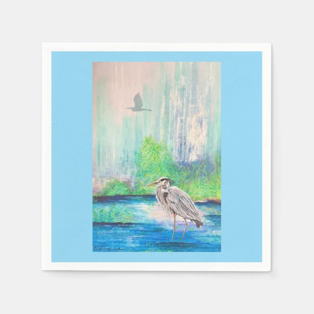 Servilleta De Papel Blue Heron Napkin (Anverso)