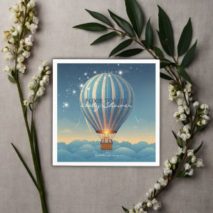 Servilleta De Papel Blue Hot Air Balloon Adventure espera Baby Shower