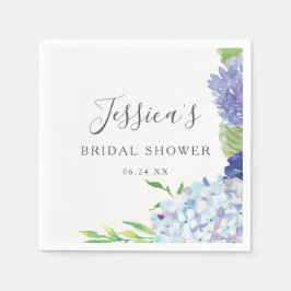 Servilleta De Papel Blue Hydrangea Bridal Shower Napkins