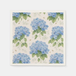 Servilleta De Papel Blue Hydrangea Cocktail Napkins | Elegant Coastal