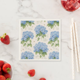 Servilleta De Papel Blue Hydrangea Cocktail Napkins | Elegant Coastal 