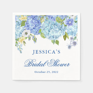 Servilleta De Papel Blue Hydrangea Floral Greeneration Bridal Shower P