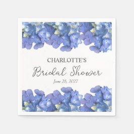 Servilleta De Papel Blue Hydrangea Petals Ducha Bridal Personalizada
