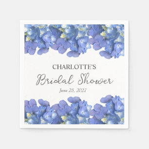 Servilleta De Papel Blue Hydrangea Petals Ducha Bridal Personalizada