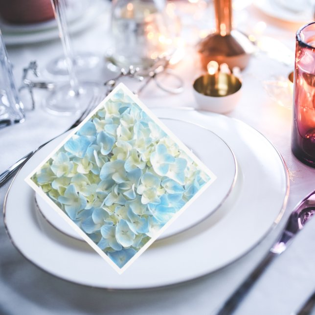 Servilleta De Papel Blue Hydrangea Petals Floral (In Situ Plate)