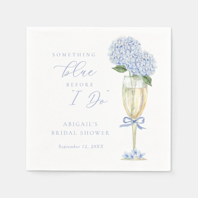 Servilleta De Papel Blue Hydrangea Something Blue Personalized (Anverso)