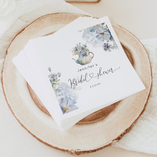 Servilleta De Papel Blue Hydrangeas té fiesta ducha de novia