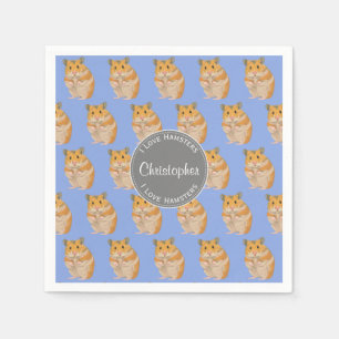 Servilleta De Papel Blue I love Hamsters Hamster Hamster Pattern