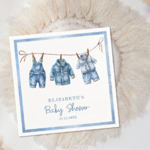 Servilleta De Papel Blue Jean Baby Denim Boy Baby Shower