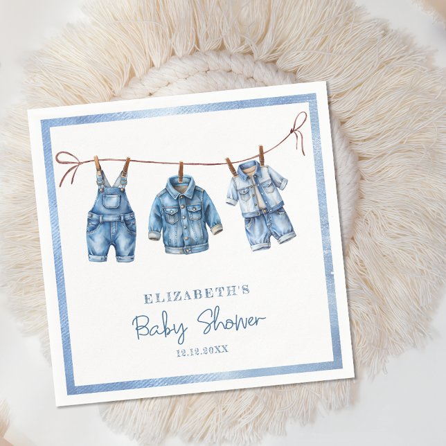 Servilleta De Papel Blue Jean Baby Denim Boy Baby Shower (Subido por el creador)