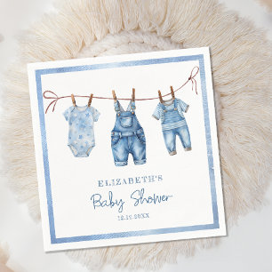 Servilleta De Papel Blue Jean Baby Denim Boy Baby Shower