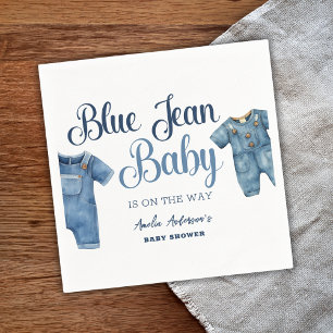Servilleta De Papel Blue Jean Baby Denim Boy Baby Shower Paper Napkin
