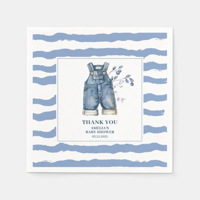 Servilleta De Papel Blue jean baby Denim country Ducha bebé (Anverso)