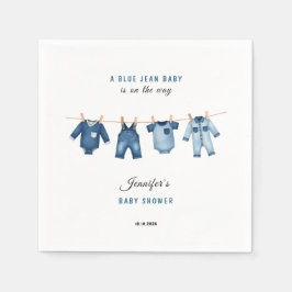 Servilleta De Papel Blue Jean Baby Shower - Denim Theme