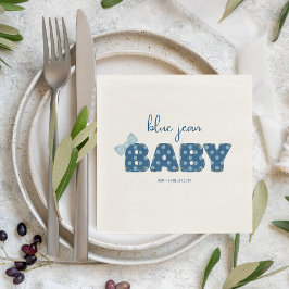 Servilleta De Papel Blue Jean Baby Shower Tableware | Denim Fiesta