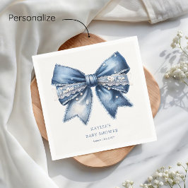 Servilleta De Papel Blue Jean Bow Baby Shower