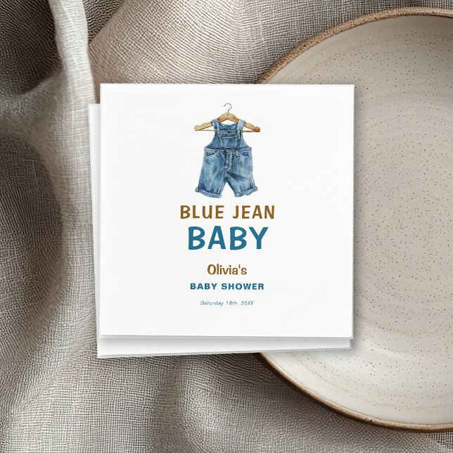 Servilleta De Papel Blue Jean Boy Western Baby Shower (Subido por el creador)