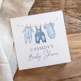 Servilleta De Papel Blue Jean Denim Baby Shower