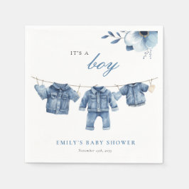 Servilleta De Papel Blue Jean Denim Clothes Boy Baby Shower