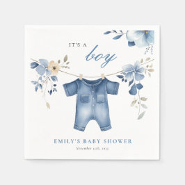 Servilleta De Papel Blue Jean Denim Sweet Boy Baby Shower