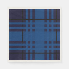 Servilleta De Papel Blue Jewel Plaid Tartan Paper Napkin