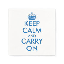 Blue Keep calm y tus servilletas de papel de texto